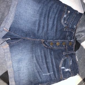 high waisted sorta ripped size 2 jean shorts